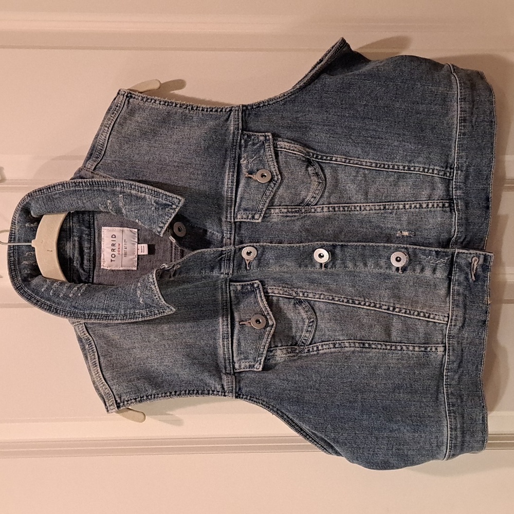 Torrid distressed Denim Vest